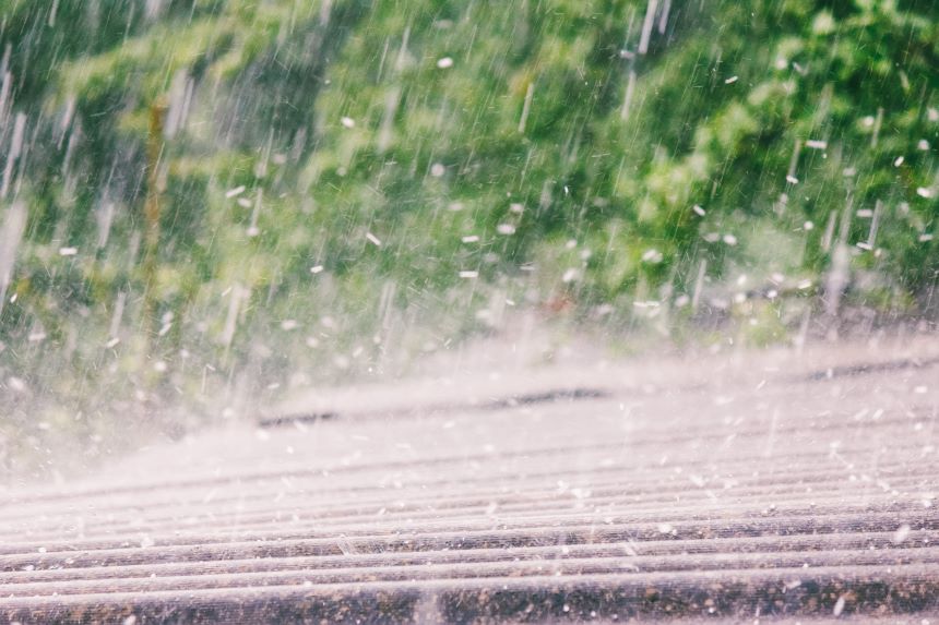 Stock image of house affected by severe weather